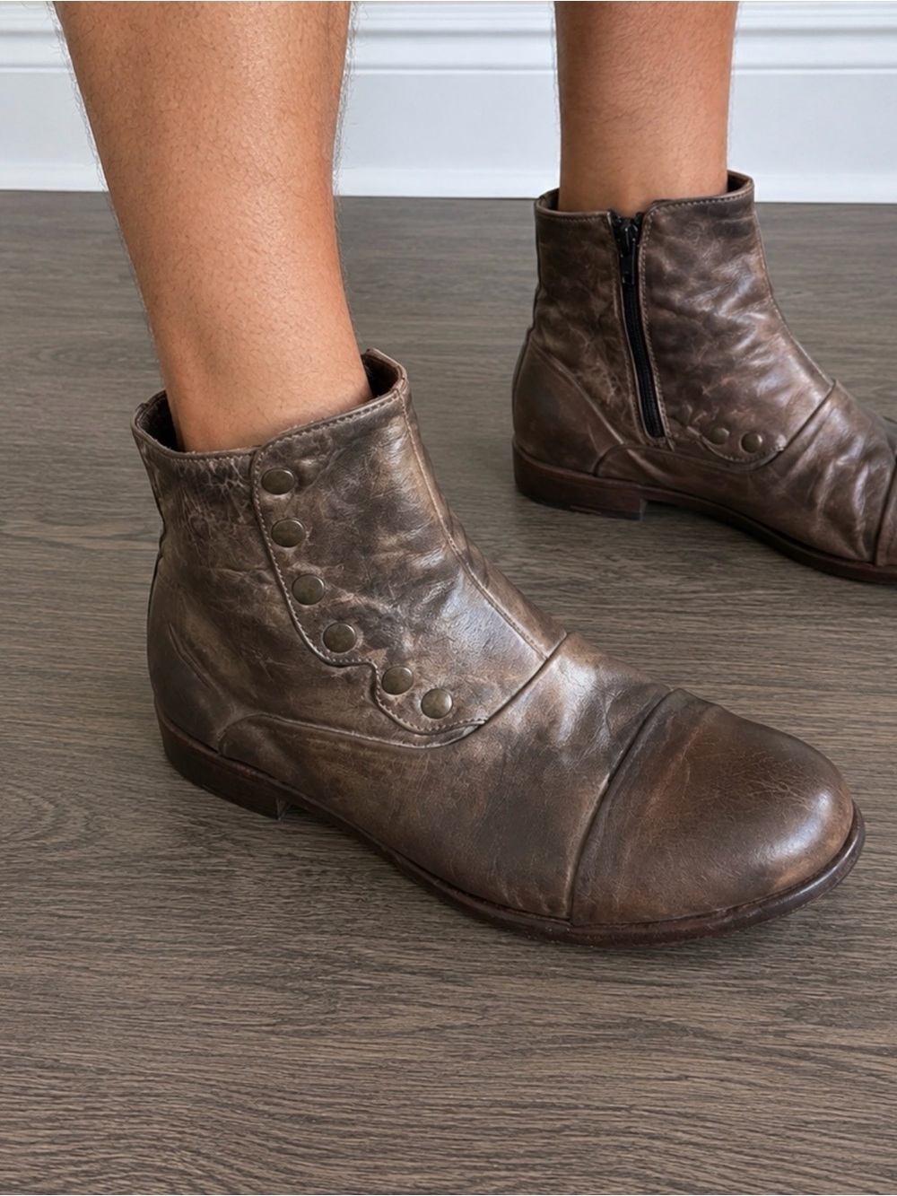 Women’s Brown Leather Ankle Boots - Classic Side-Zip